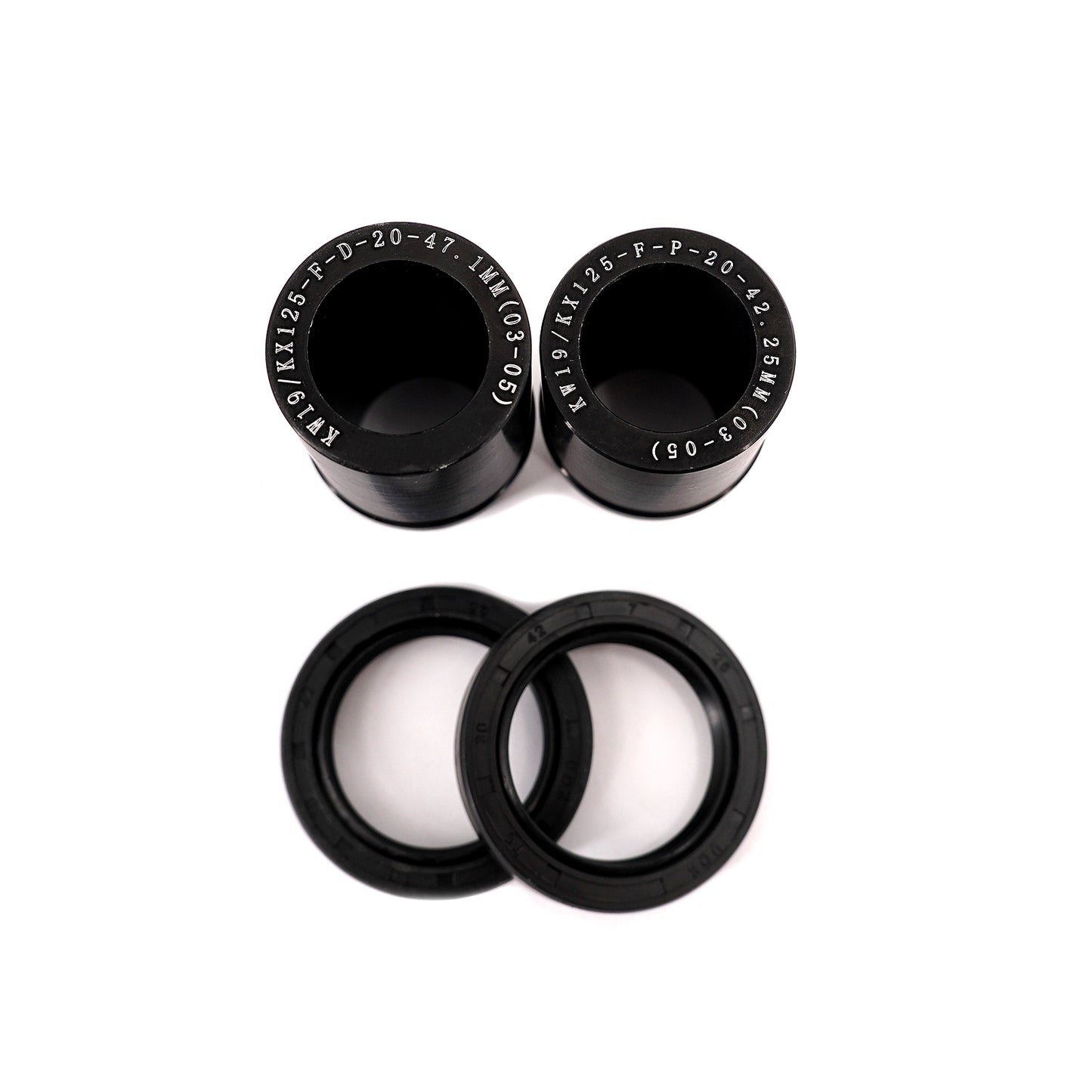 KKE Replacement Front Black Spacers for KAWASAKI KX125/250 2003-2005 Dirtbike 21/18 or 21/19 Wheels