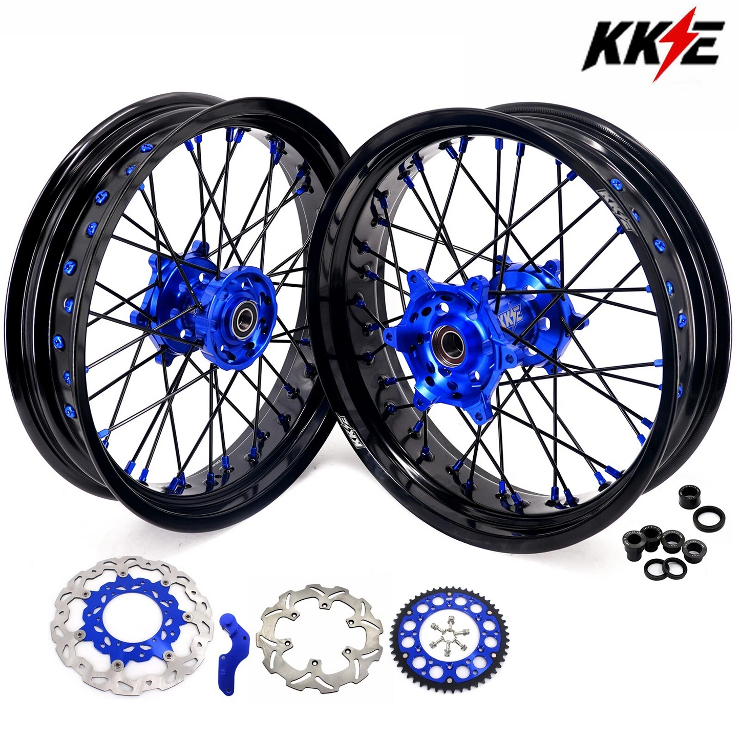 KKE 3.5/4.25*17" Supermoto Wheels Rims For YAMAHA WR250F 2001-2019 WR450F 2003-2018