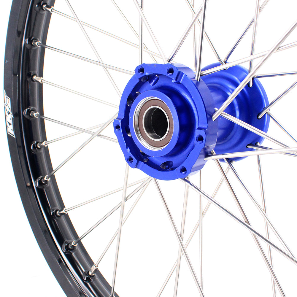 KKE 21 & 18 Enduro Rims for TM EN MX SMR 125-300 Blue Hub Black Rims