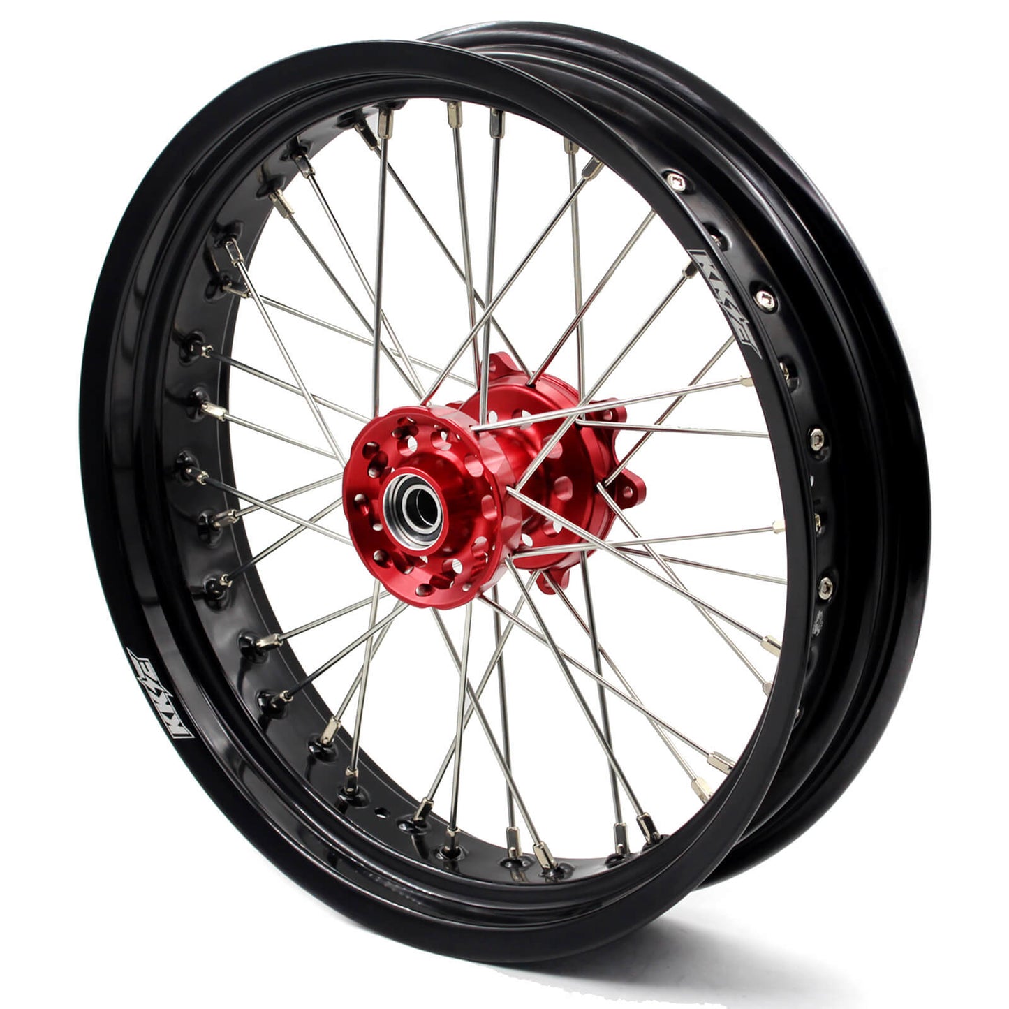 KKE 3.5/4.25 SUPERMOTO WHEELS SET FOR HONDA CRF250R 2004-2013 CRF450R 2002-2012 RED HUB - KKE Racing