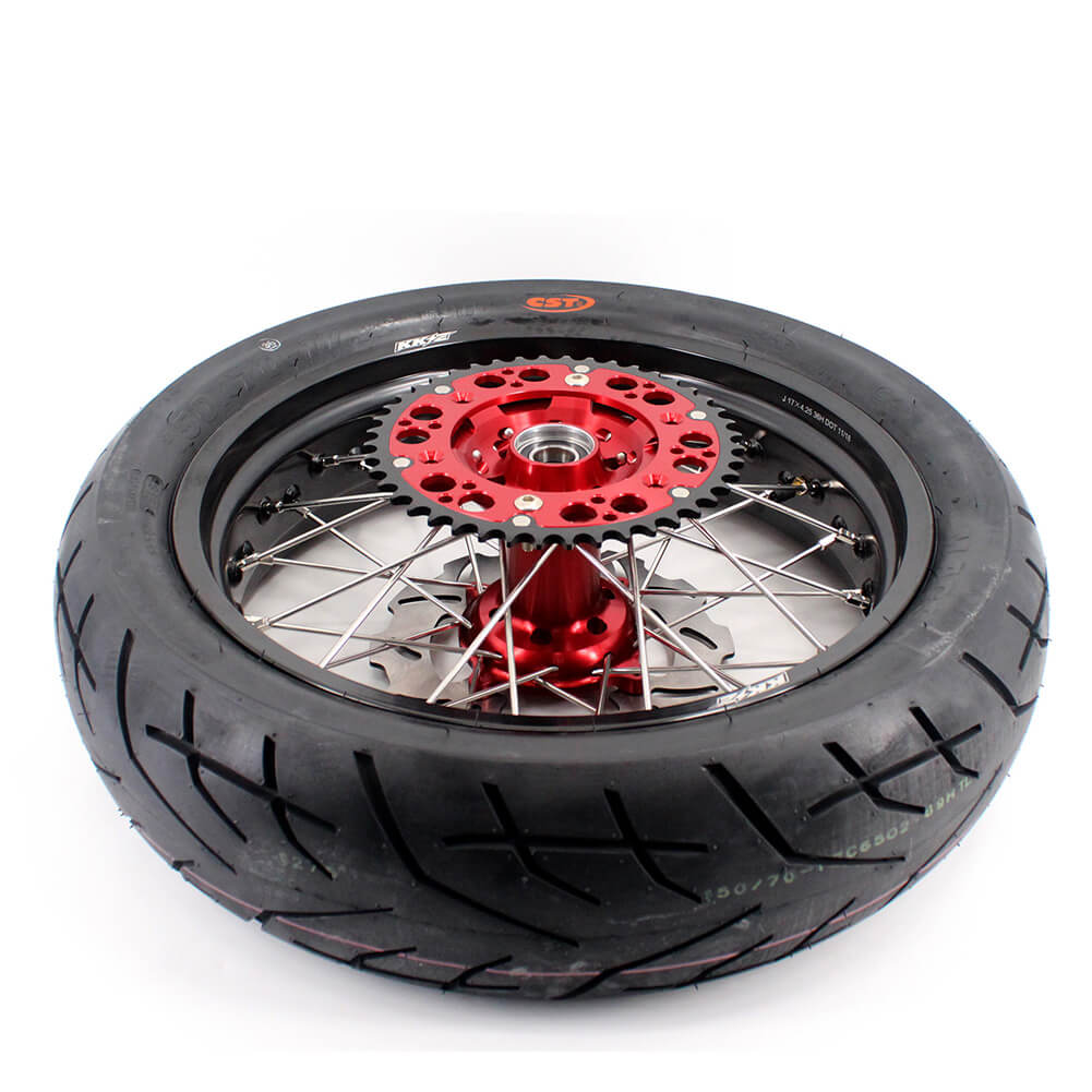 KKE CRF250X 2004-2017 CRF450X 2005-2017 3.5/4.25 SUPERMOTO WHEELS SET CST TIRE FIT HONDA MOTARD RIMS - KKE Racing