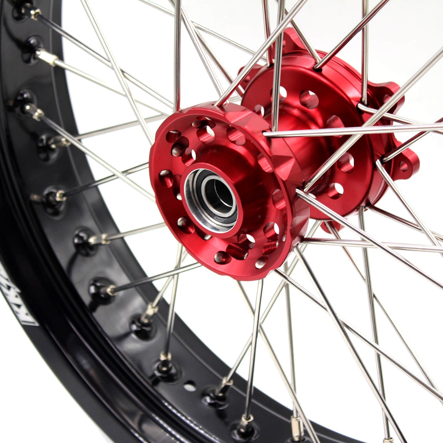 KKE 3.5/4.25 SUPERMOTO WHEELS SET FOR HONDA CRF250R 2004-2013 CRF450R 2002-2012 RED HUB - KKE Racing