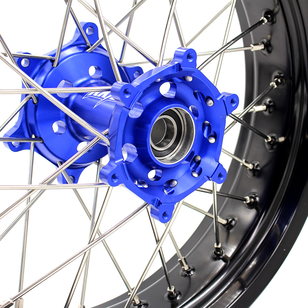 KKE 17inch Supermoto Wheels Set For YAMAHA WR250R 2008-2020 Blue Hub