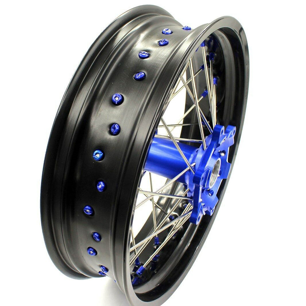 KKE 3.5 & 4.25 Supemrot Wheels Rims for Yamaha YZ125 YZ250 YZ250F YZ450F YZ250X Blue Nipples
