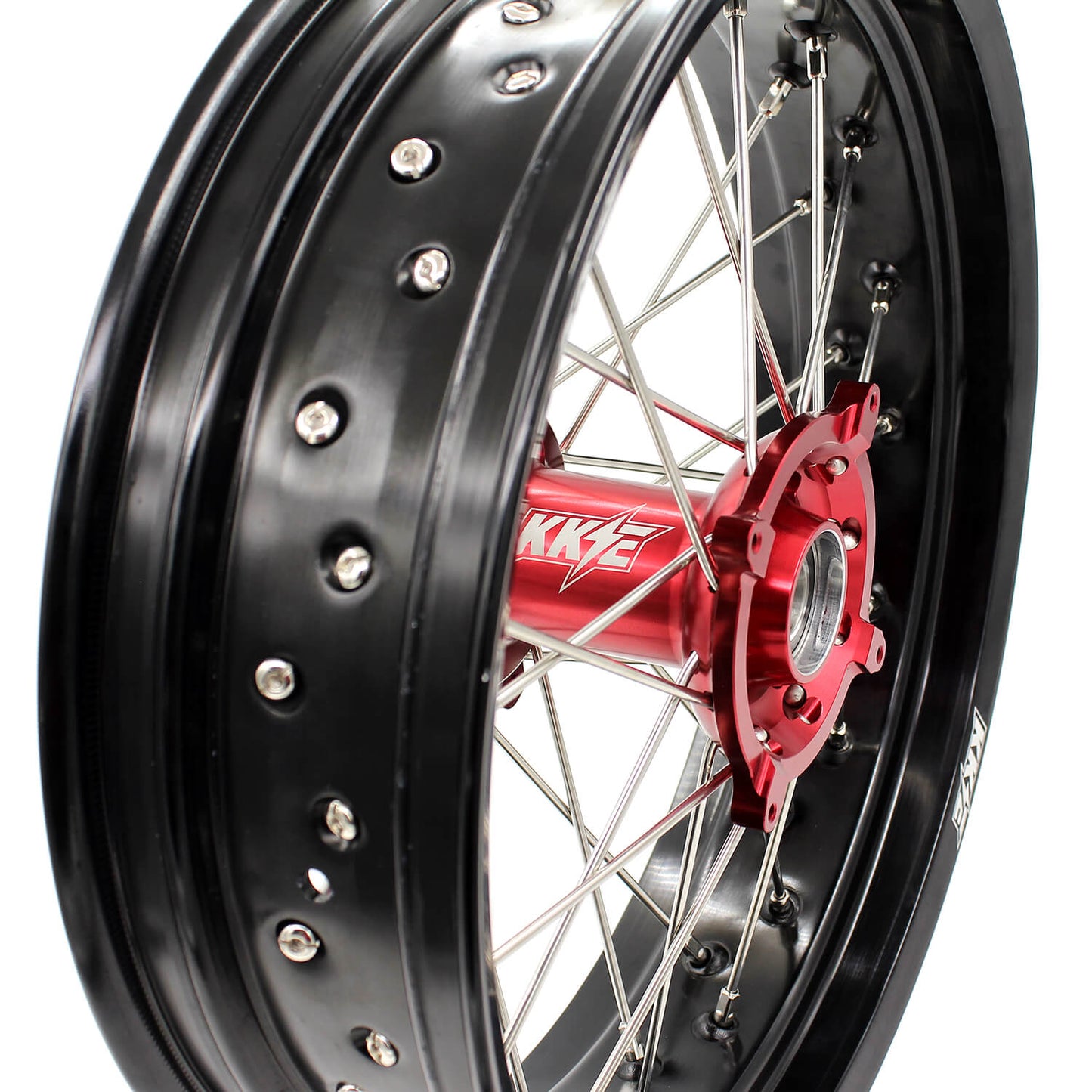 KKE 17 Inch Motard Rims for SUZUKI RMZ250 2007-2024 RMZ450 2005-2024 Red Hubs