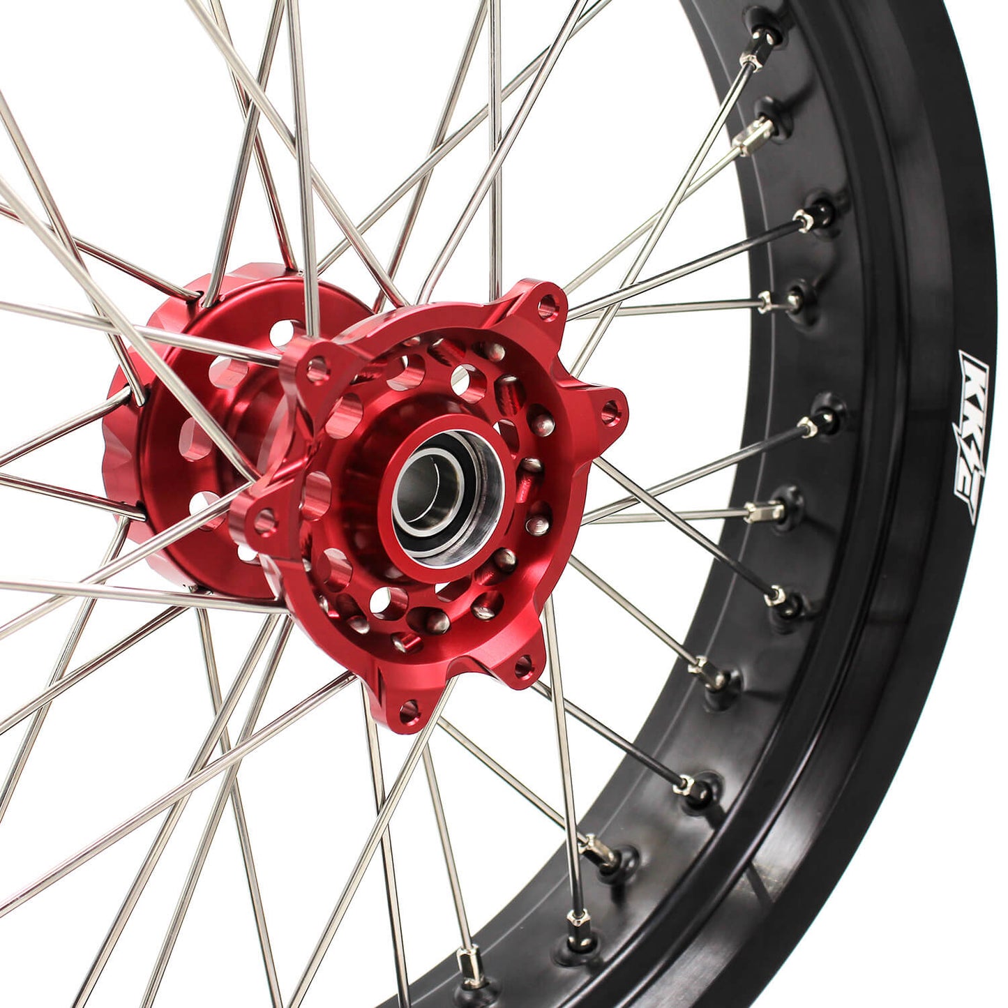 KKE 17 Inch Motard Rims for SUZUKI RMZ250 2007-2024 RMZ450 2005-2024 Red Hubs
