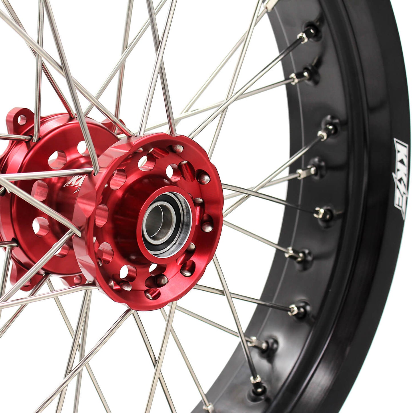 KKE 17 Inch Motard Rims for SUZUKI RMZ250 2007-2024 RMZ450 2005-2024 Red Hubs
