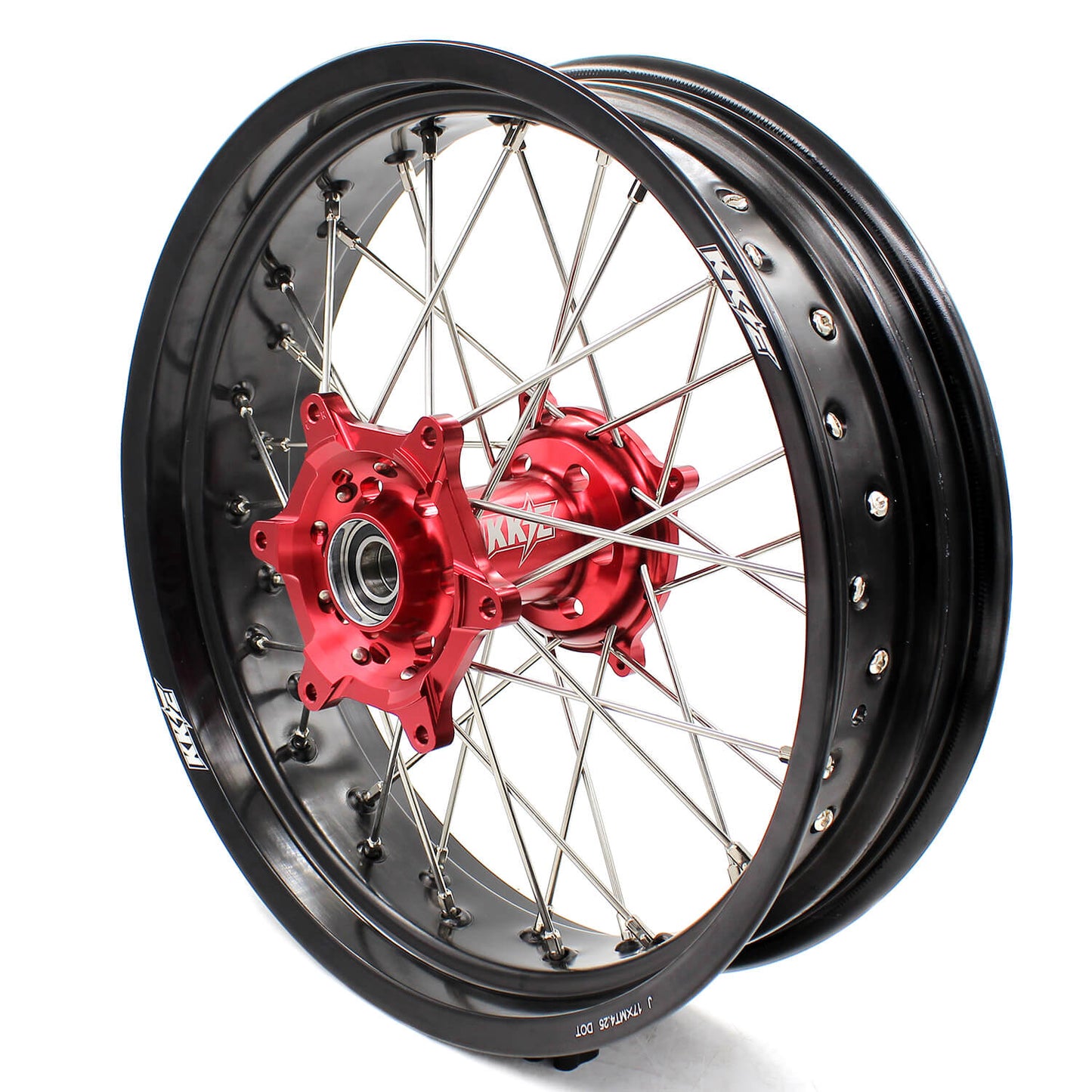 KKE 17 Inch Motard Rims for SUZUKI RMZ250 2007-2024 RMZ450 2005-2024 Red Hubs