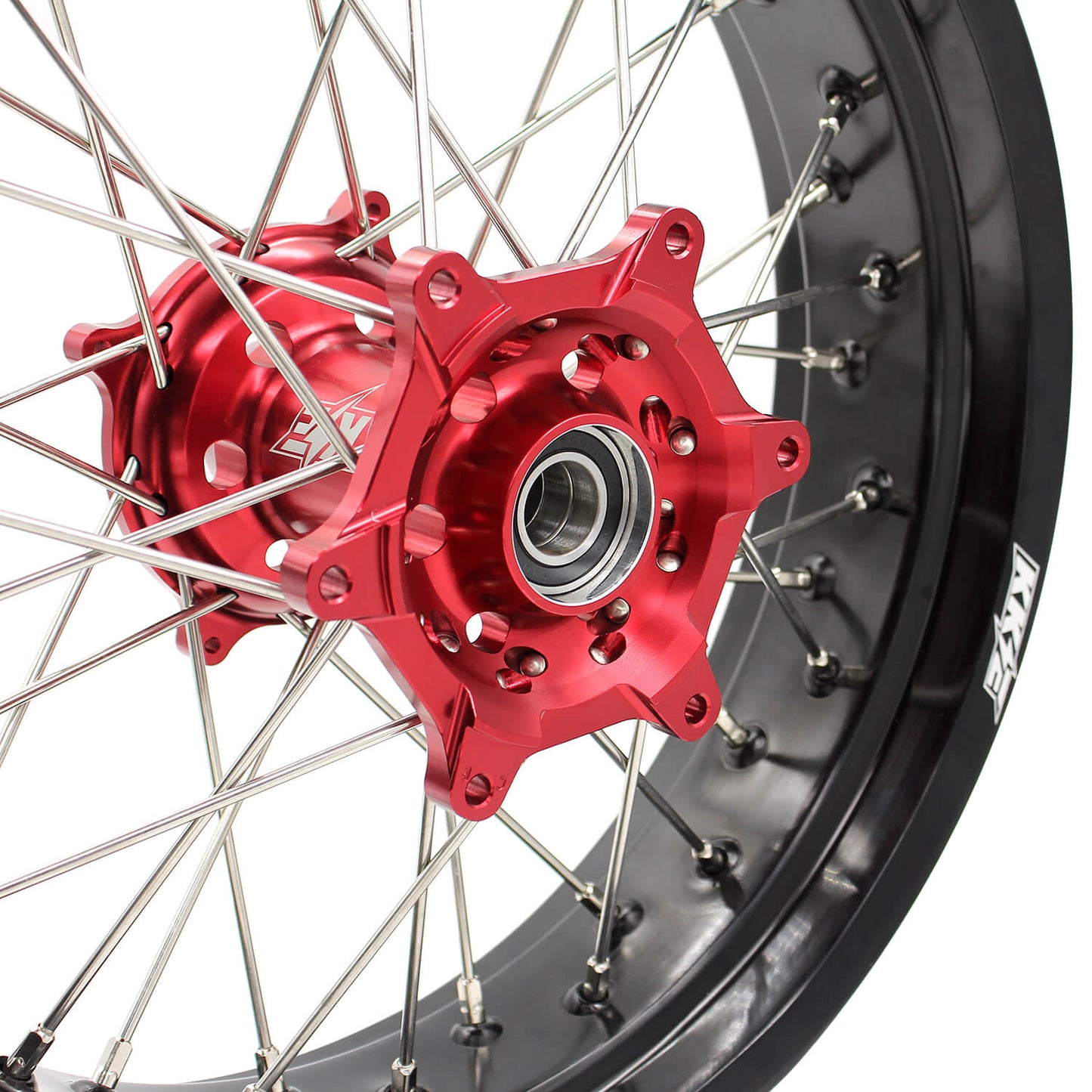 KKE 17 Inch Motard Rims for SUZUKI RMZ250 2007-2024 RMZ450 2005-2024 Red Hubs