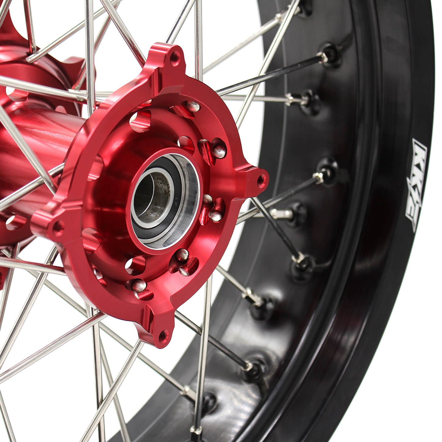 KKE 17 Inch Motard Rims for SUZUKI RMZ250 2007-2024 RMZ450 2005-2024 Red Hubs