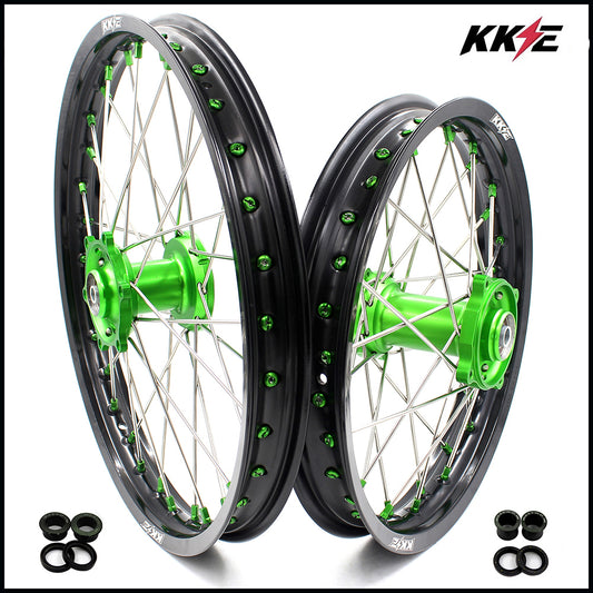 US Pre-order KKE 19" 16" For KAWASAKI KX85 KX80 KX100 KLX140/L Big Kid's Wheels Rim Green Hub