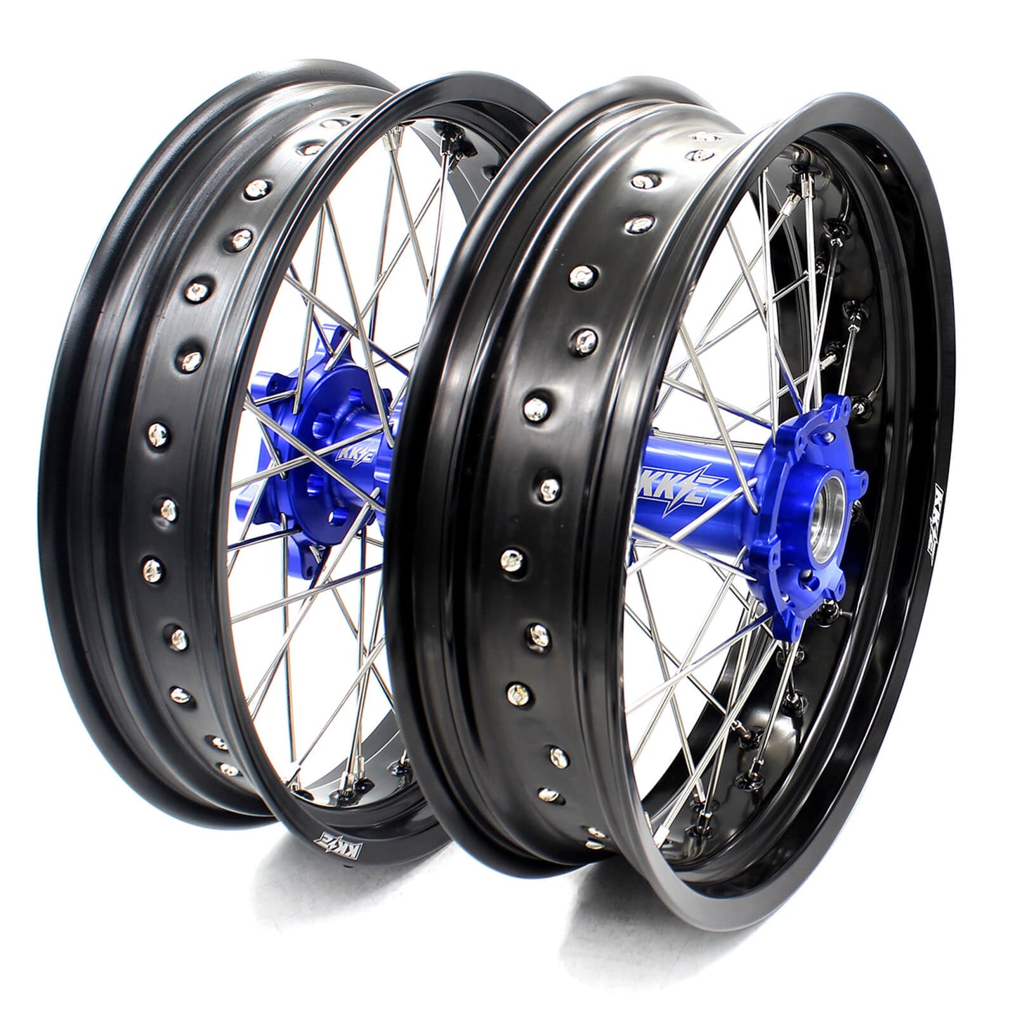 KKE 3.5/4.25 SPOKED SUPERMOTO WHEELS SET FOR KTM EXC EXCF XCW XCF SXF SX 125-530 03-19 - KKE Racing