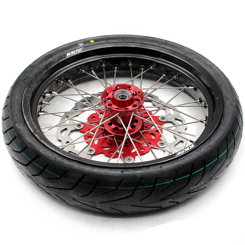 KKE 3.5 & 4.25 Supermoto Tires Rims Fit For HONDA CRF250X CRF450X 2005-2018