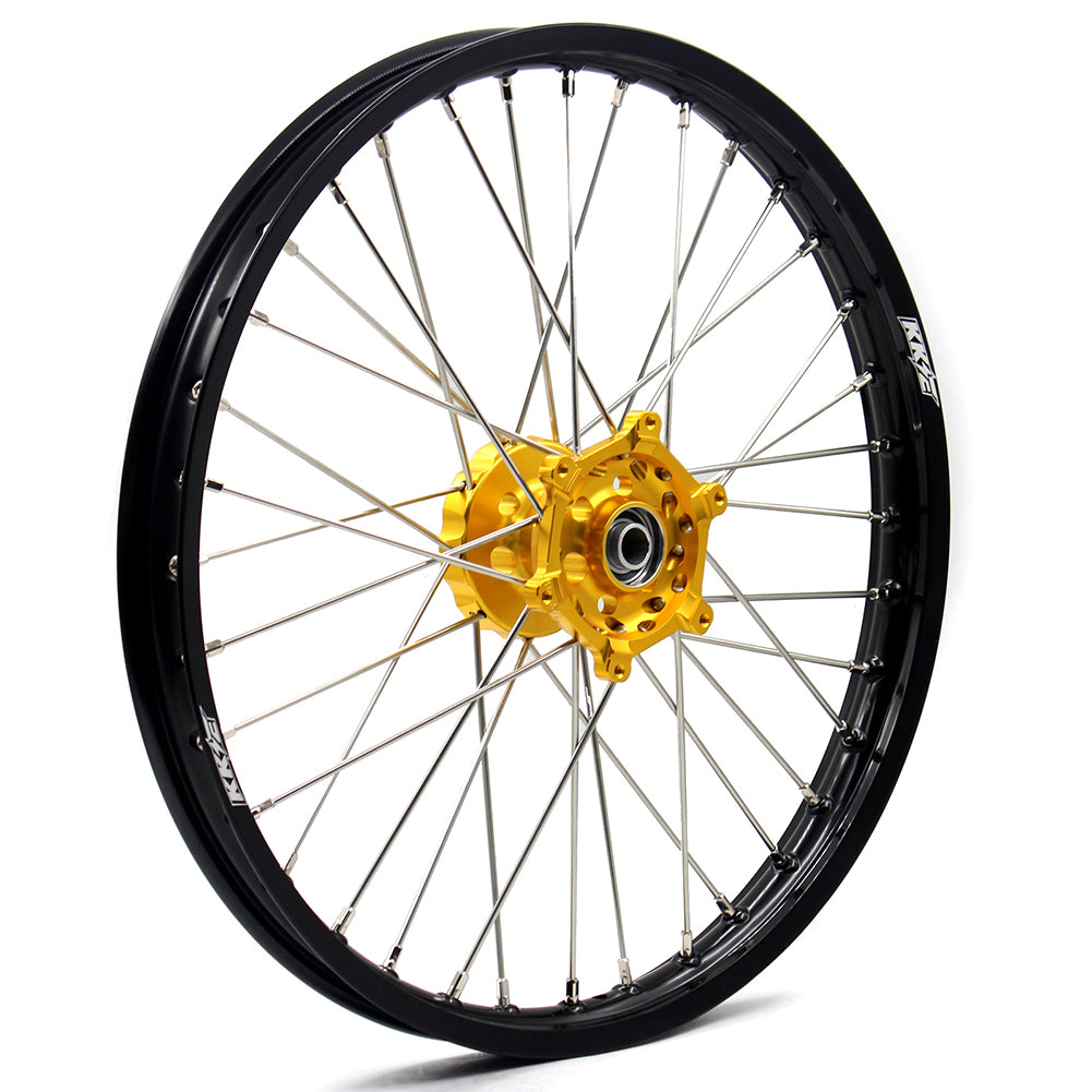 KKE 21" & 19" MX WHEELS RIMS SET FOR SUZUKI RMZ250 2007-2019 RMZ450 2005-2019 GOLD CNC HUBS OFF ROAD MOTORCYCLE RIMS - KKE Racing