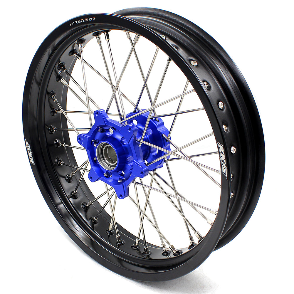 KKE 3.5/4.25 SPOKED SUPERMOTO WHEELS SET FOR KTM EXC EXCF XCW XCF SXF SX 125-530 03-19 - KKE Racing