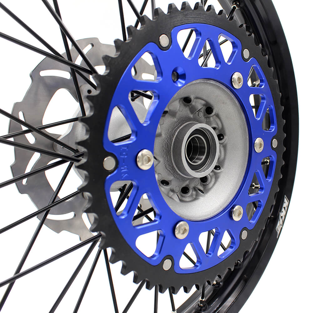KKE CASTING 21/19 MX WHEELS SET FIT YAMAHA YZ125 YZ250 YZ250F YZ450F SILVER HUB BLACK RIM - KKE Racing