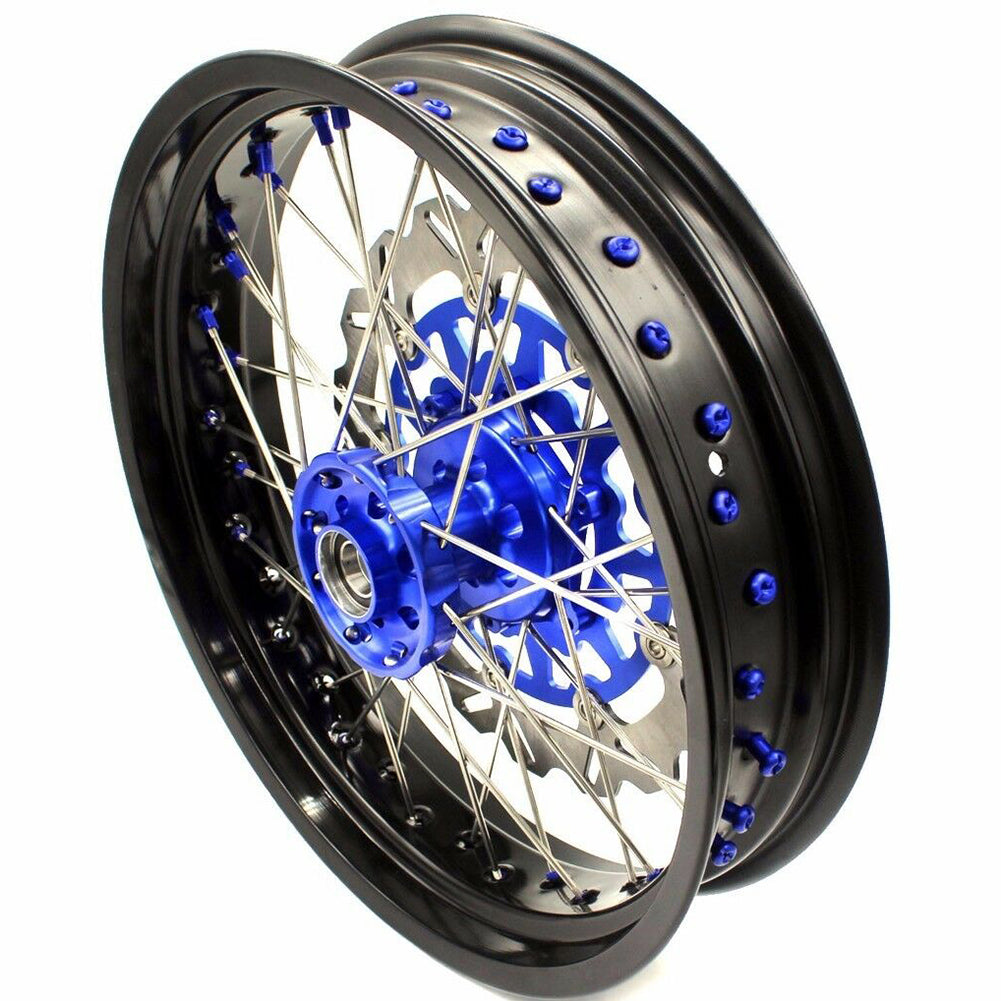 KKE 3.5 & 4.25 Supemrot Wheels Rims for Yamaha YZ125 YZ250 YZ250F YZ450F YZ250X Blue Nipples