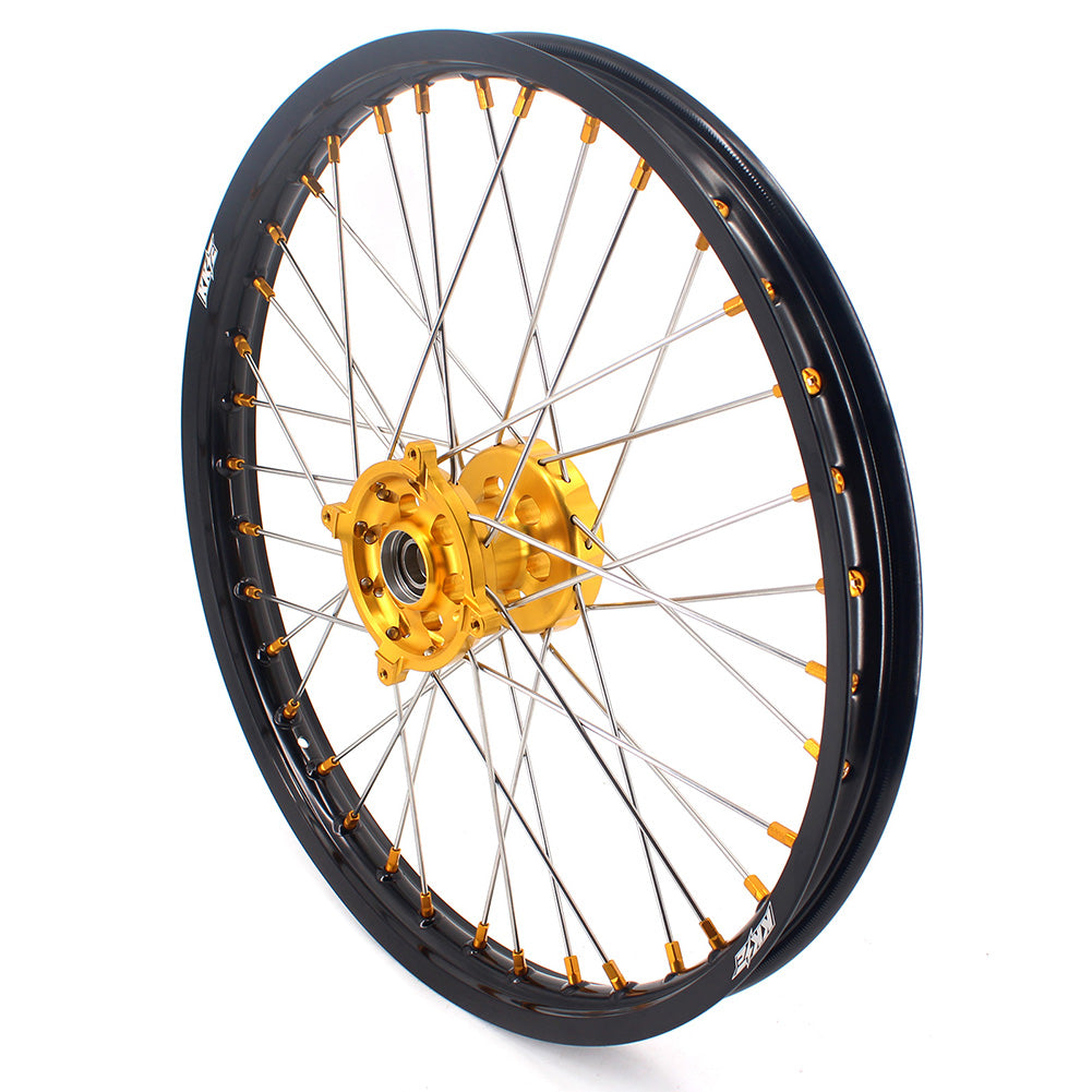 KKE 21 & 19 MX Rims for Suzuki RMZ250 2007-2024 RMZ450 2005-2024 Gold Nipple