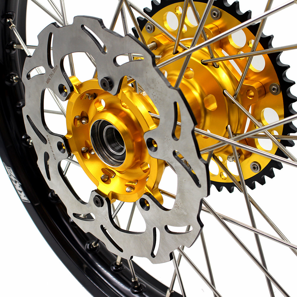 KKE 21" & 19" MX WHEELS RIMS SET FOR SUZUKI RMZ250 2007-2019 RMZ450 2005-2019 GOLD CNC HUBS OFF ROAD MOTORCYCLE RIMS - KKE Racing