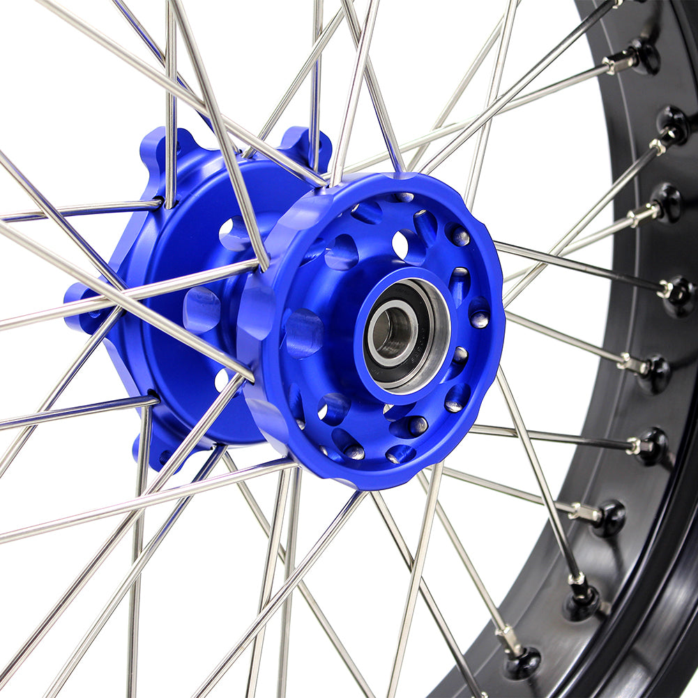 KKE 17inch Supermoto Wheels Set For YAMAHA WR250R 2008-2020 Blue Hub