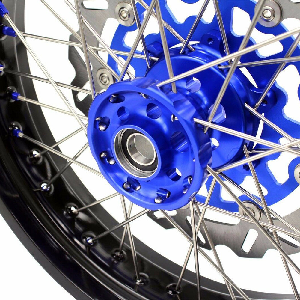 KKE 3.5 & 4.25 Supemrot Wheels Rims for Yamaha YZ125 YZ250 YZ250F YZ450F YZ250X Blue Nipples