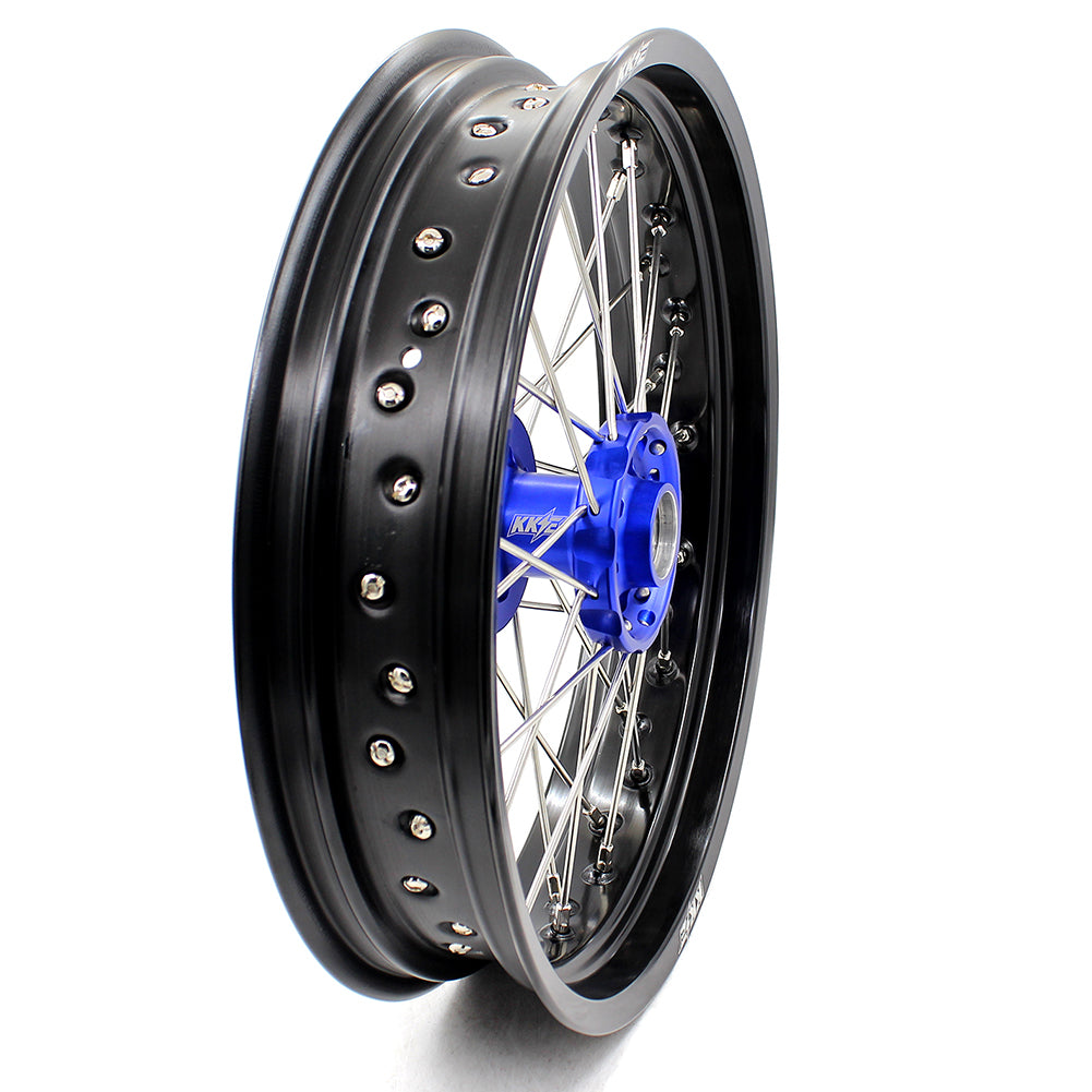 KKE 17inch Supermoto Wheels Set For YAMAHA WR250R 2008-2020 Blue Hub