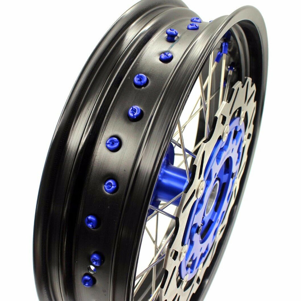 KKE 3.5 & 4.25 Supemrot Wheels Rims for Yamaha YZ125 YZ250 YZ250F YZ450F YZ250X Blue Nipples