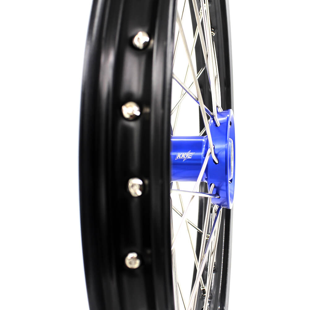 KKE 19/16 BIG KIDS WHEELS RIMS SET FIT YAMAHA YZ80 1990-2001 YZ85 2002-2018 BLUE CNC HUB - KKE Racing