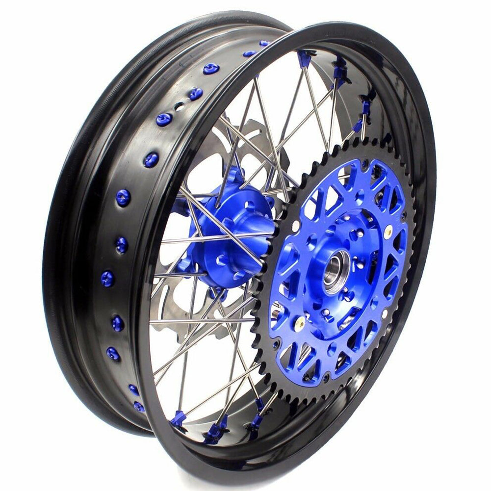 KKE 3.5 & 4.25 Supemrot Wheels Rims for Yamaha YZ125 YZ250 YZ250F YZ450F YZ250X Blue Nipples