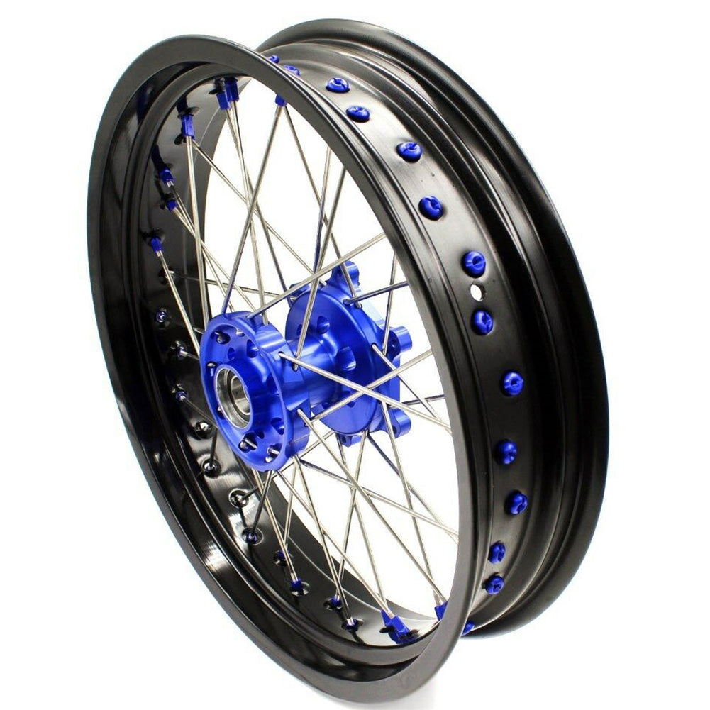 KKE 3.5 & 4.25 Supemrot Wheels Rims for Yamaha YZ125 YZ250 YZ250F YZ450F YZ250X Blue Nipples