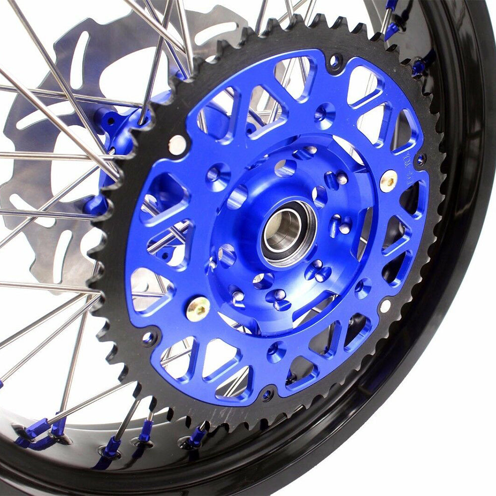 KKE 3.5 & 4.25 Supemrot Wheels Rims for Yamaha YZ125 YZ250 YZ250F YZ450F YZ250X Blue Nipples