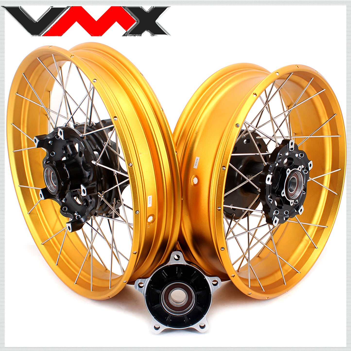 VMX-Racing 19in. 17in. Tubeless Wheels Fit For BMW F750GS 2019-2023 Gold GLM Riims