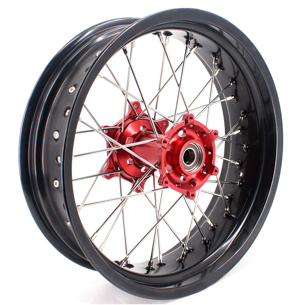 KKE 3.5 & 5.0 Supermoto Motard Wheels Rims for BETA RR 2013-2022 Red Hubs