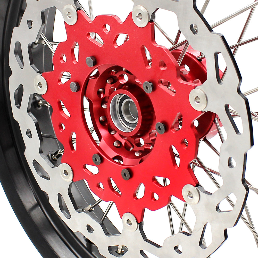 KKE 3.5 & 4.25*17in. Supermoto Rims for Honda CRF250R 14-25 CRF450R 13-25 Red&Black Disc