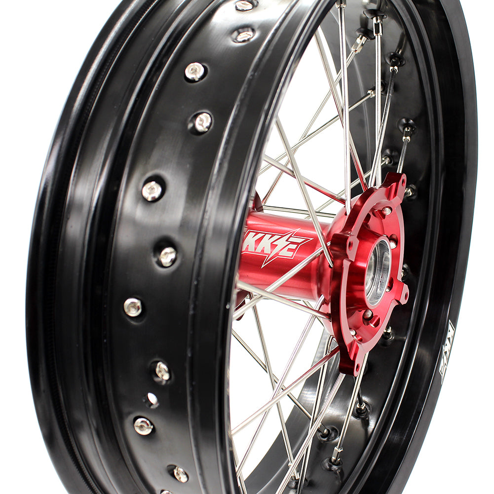 KKE 3.5*16.5 & 5.0*17 Supermoto Wheels Set for Honda CRF250R 2014-2025 CRF450R 2013-2025