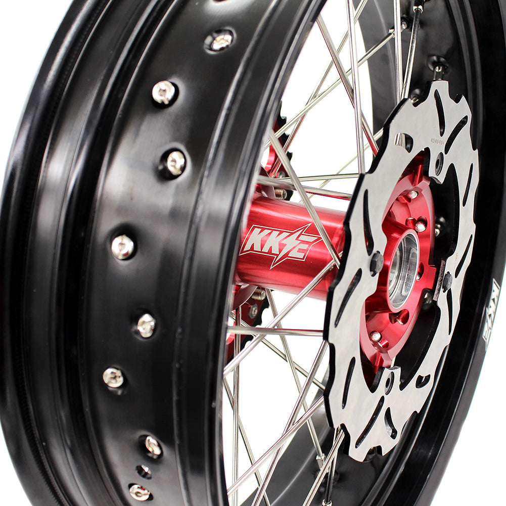 KKE 3.5*16.5 & 5.0*17 Supermoto Wheels Set for Honda CRF250R 2014-2025 CRF450R 2013-2025