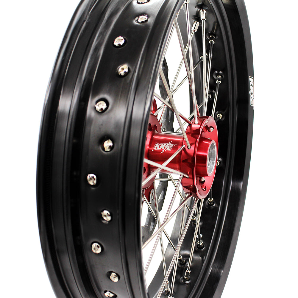 KKE 3.5*16.5 & 5.0*17 Supermoto Wheels Set for Honda CRF250R 2014-2025 CRF450R 2013-2025