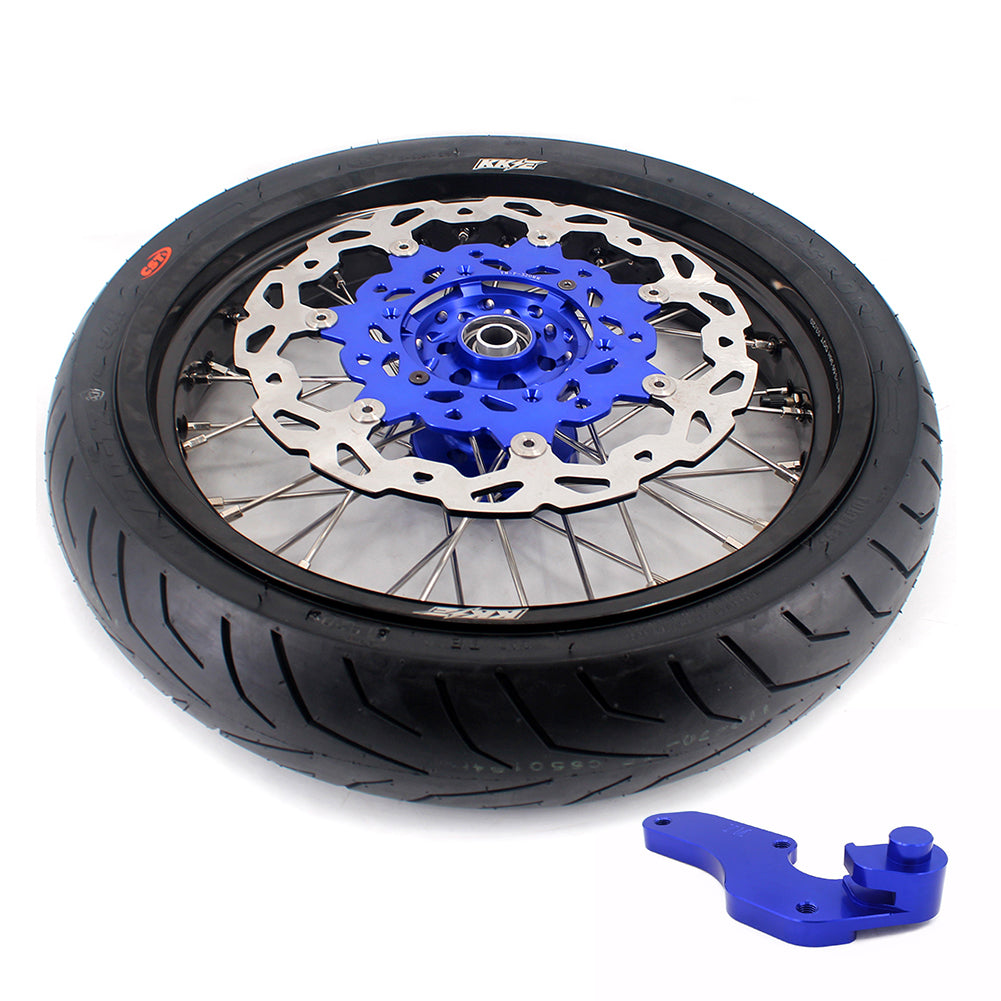 KKE 17 Inch Supermoto Rims Tires For YAMAHA WR250F 2001-2019 WR450F 2003-2018