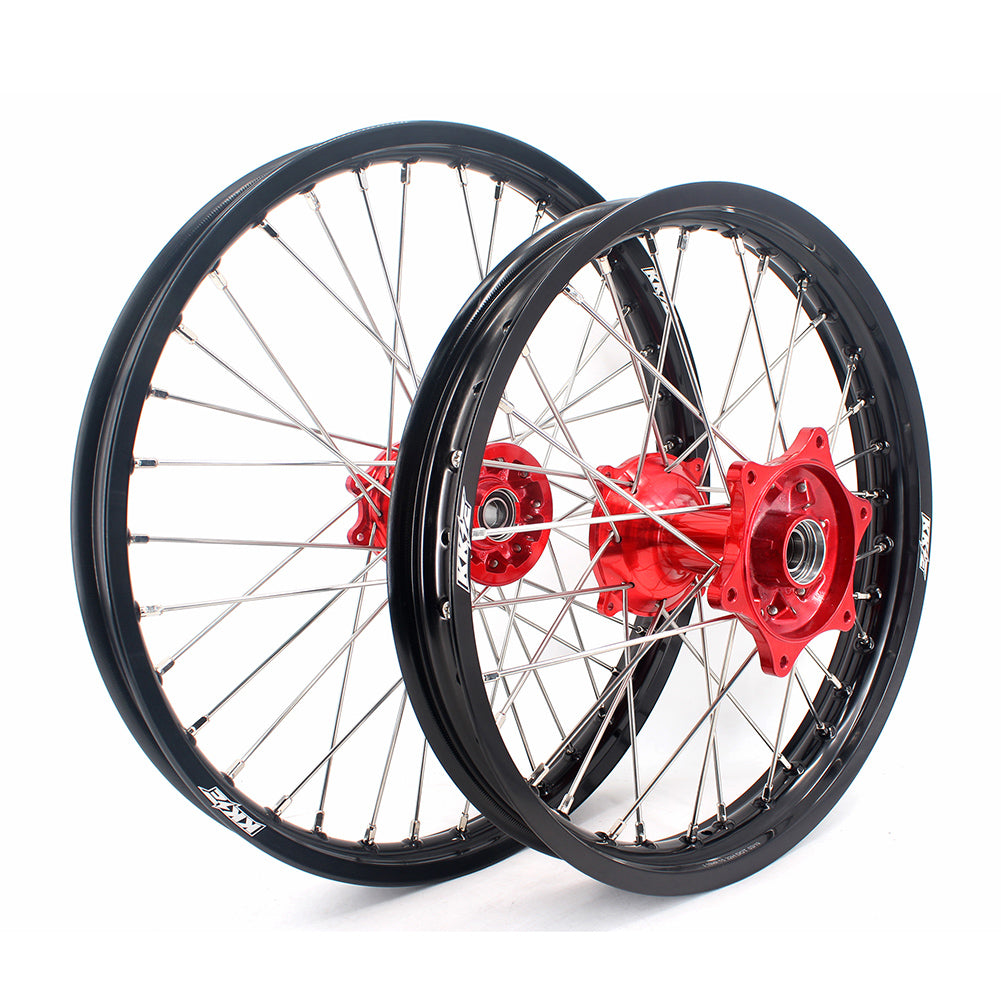 KKE 21 & 18 Casting Enduro Wheels for Honda CRF250R 04-13 CRF450R 02-12 Red