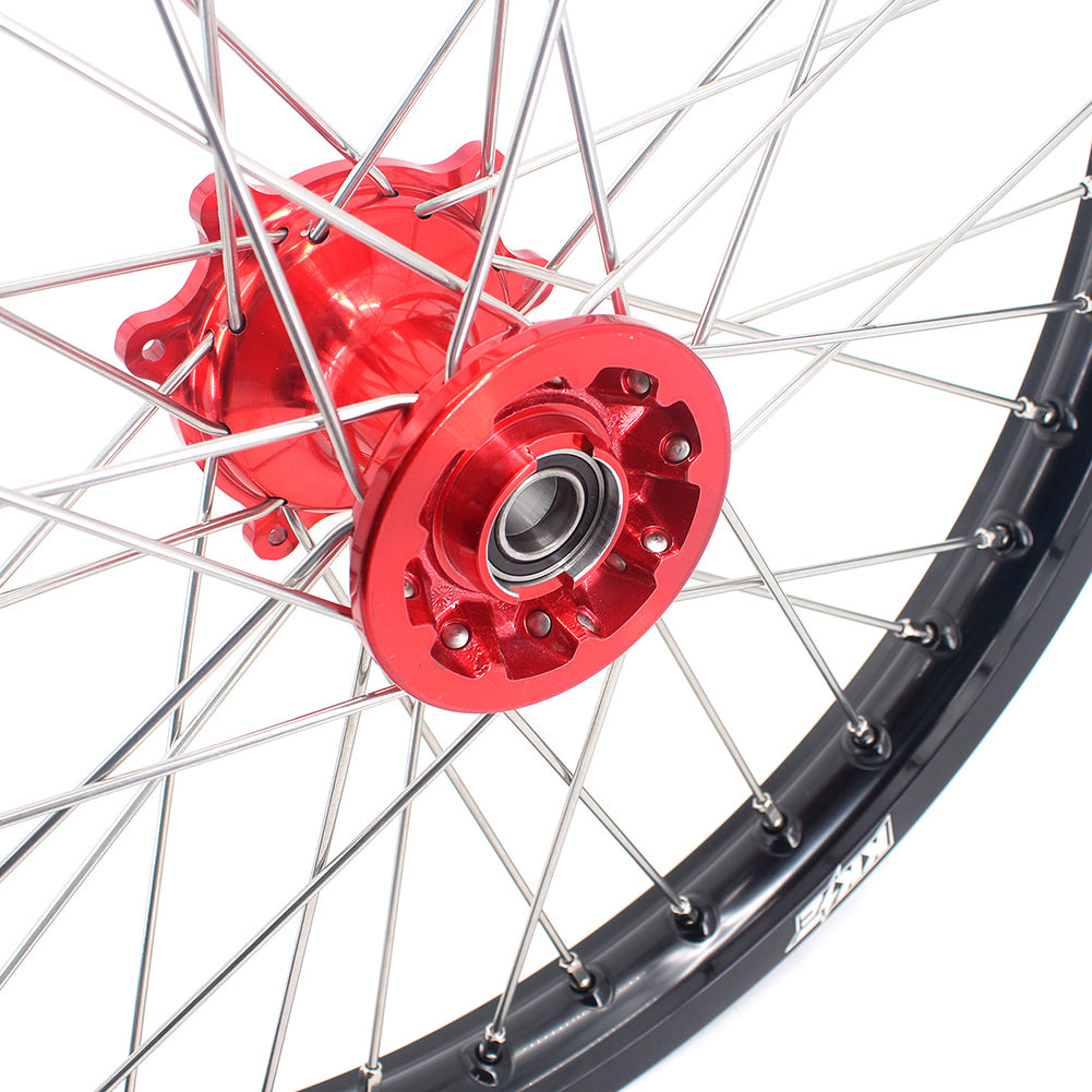KKE 21 & 18 Casting Enduro Wheels for Honda CRF250R 04-13 CRF450R 02-12 Red