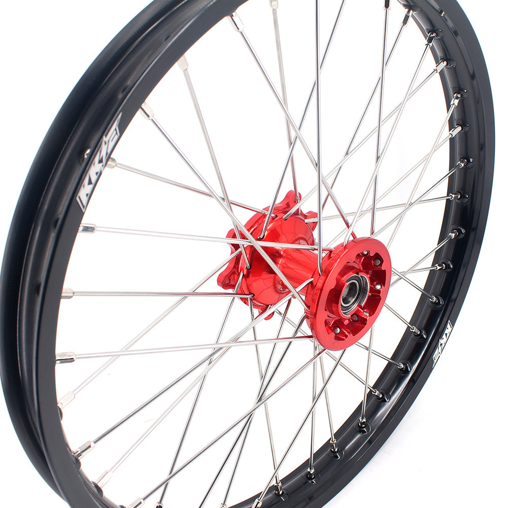KKE 21 & 18 Casting Enduro Wheels for Honda CRF250R 04-13 CRF450R 02-12 Red
