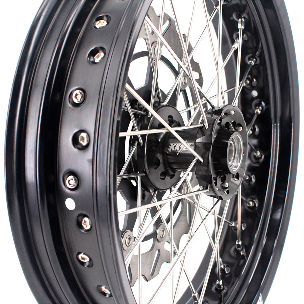 KKE 17 Inch Supermoto Rims for Honda CRF250R 04-13 CRF450R 02-12 Black