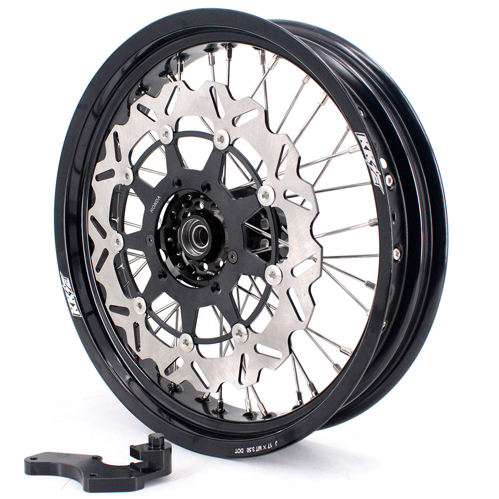 KKE 17 Inch Supermoto Rims for Honda CRF250R 04-13 CRF450R 02-12 Black