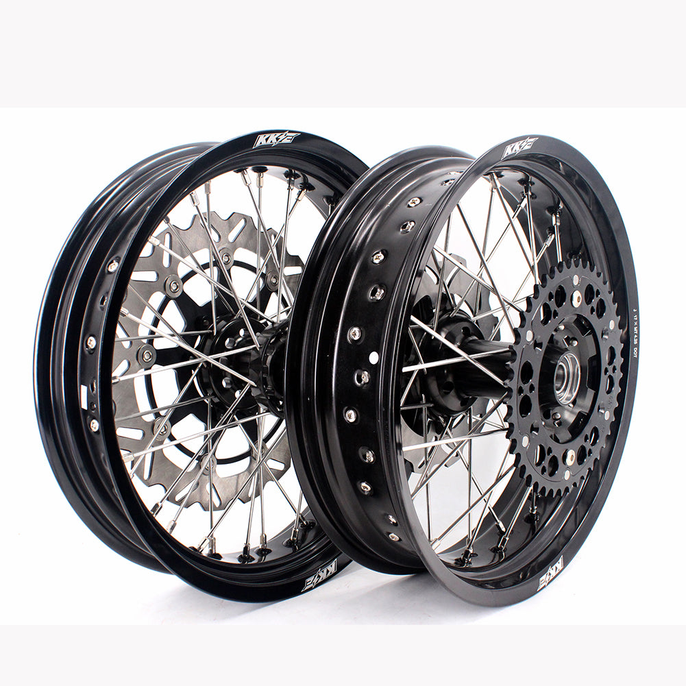 KKE 17 Inch Supermoto Rims for Honda CRF250R 04-13 CRF450R 02-12 Black