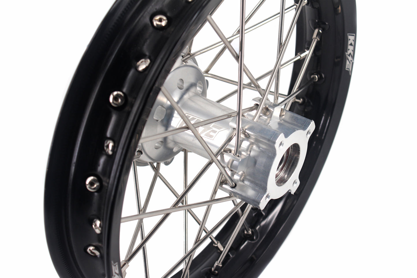 KKE 14 & 12 Small Kid's Wheels Rims Set for KTM 65 SX 2002-2024 Silver&Black