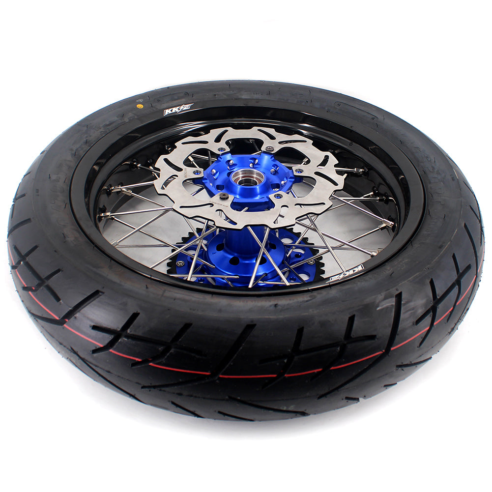 KKE 17 Inch Supermoto Rims Tires For YAMAHA WR250F 2001-2019 WR450F 2003-2018