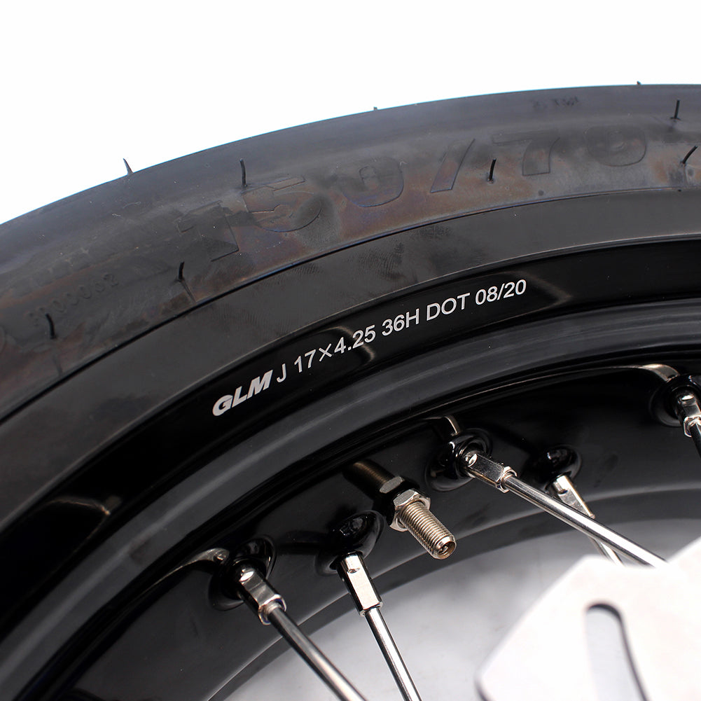 KKE 17 Inch Supermoto Rims Tires For YAMAHA WR250F 2001-2019 WR450F 2003-2018