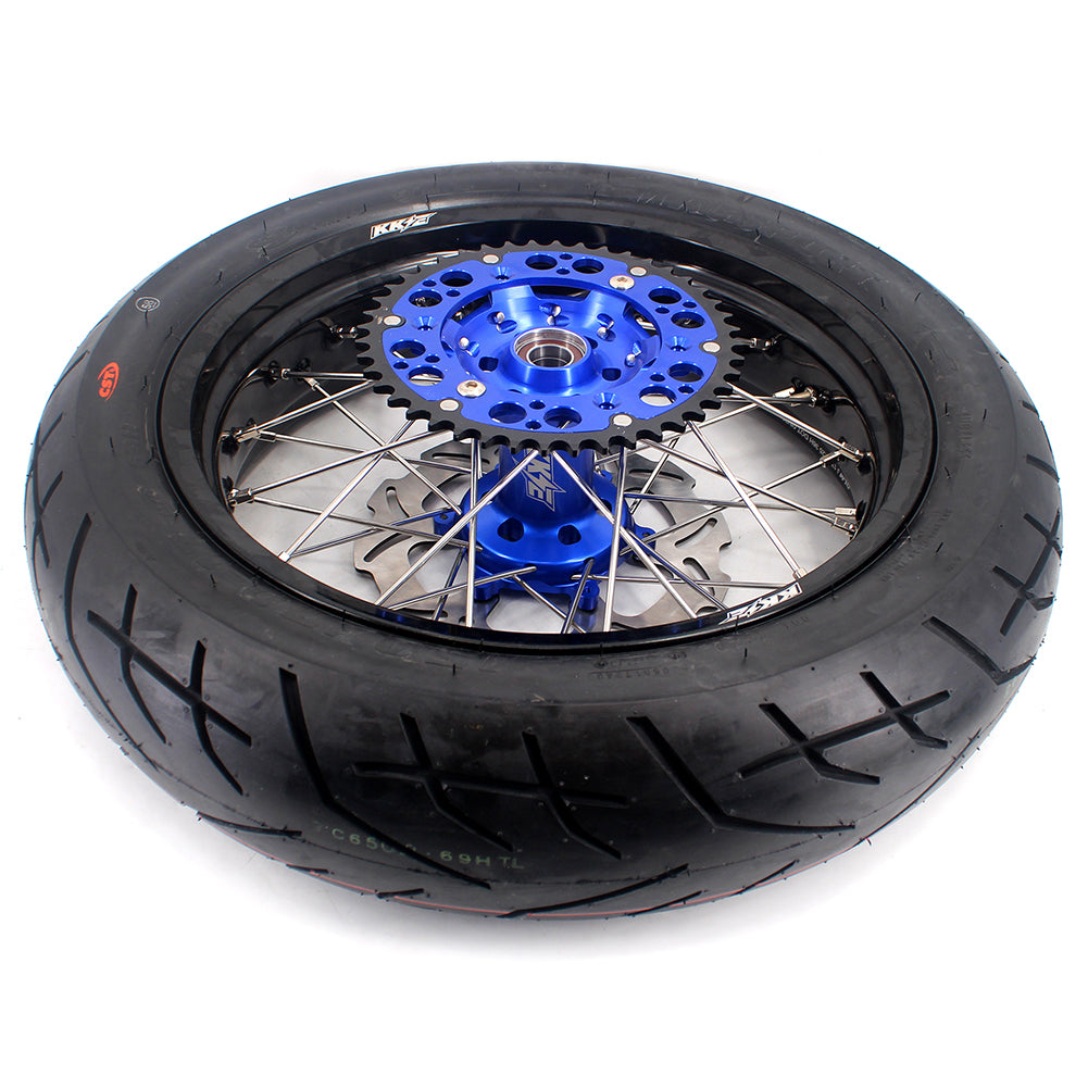 KKE 17 Inch Supermoto Rims Tires For YAMAHA WR250F 2001-2019 WR450F 2003-2018