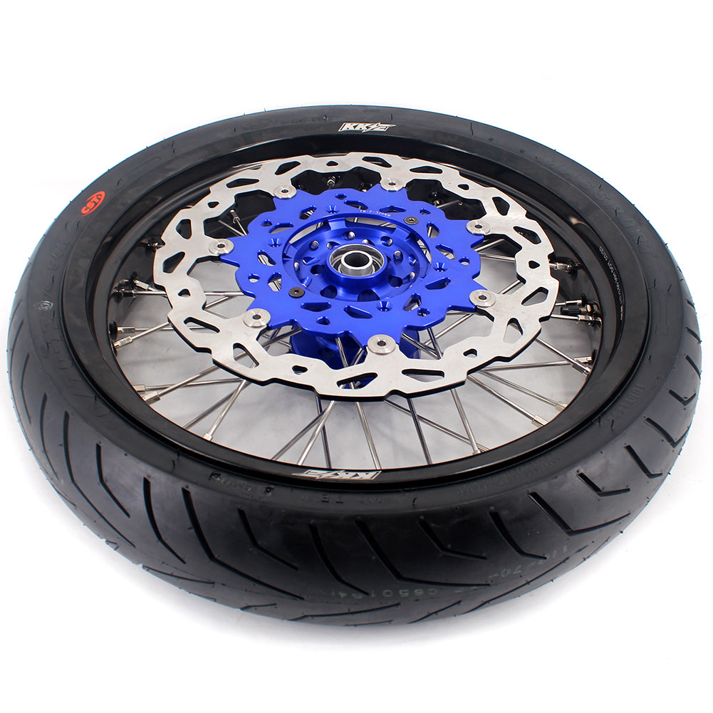 KKE 17 Inch Supermoto Rims Tires For YAMAHA WR250F 2001-2019 WR450F 2003-2018