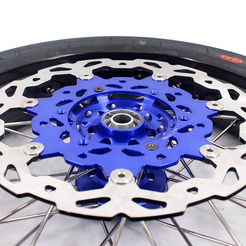 KKE 17 Inch Supermoto Rims Tires For YAMAHA WR250F 2001-2019 WR450F 2003-2018
